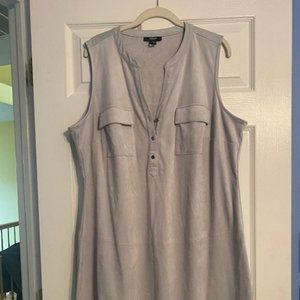 Alfani Grey Faux Suede Dress